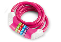 Zapięcie rowerowe na szyfr Puky linka różowe